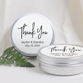 Eenvoudige minimale aangepaste trouwgunsten blikke ronde sticker