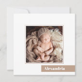 Eenvoudige minimale aankondiging van de geboorte v (Voorkant)