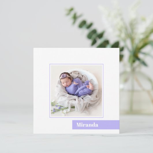 Eenvoudige minimale aankondiging van de geboorte v (Staand voorkant)