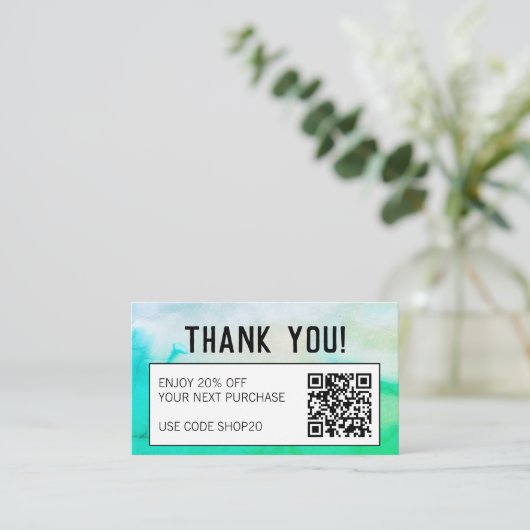 Eenvoudige, minimale Abstracte QR-CODE van de Wate Kortingskaartje (Staand voorkant)