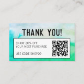 Eenvoudige, minimale Abstracte QR-CODE van de Wate Kortingskaartje (Voorkant)