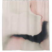 Eenvoudige, minimale abstracte roze zwarte roze zw douchegordijn (Voorkant)