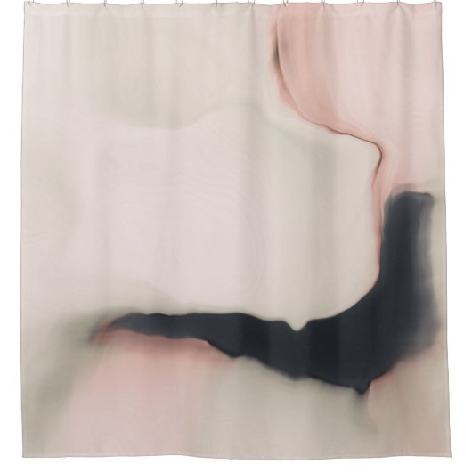 Eenvoudige, minimale abstracte roze zwarte roze zw douchegordijn (Voorkant)
