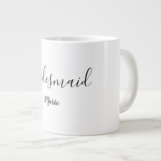EENVOUDIGE MINIMALE add jouw naam aangepaste bruid Grote Koffiekop (Voorkant rechts)
