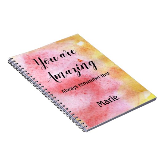 eenvoudige minimale add jouw naam city waterverf a notitieboek (Rechterzijde)