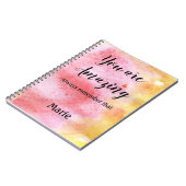 eenvoudige minimale add jouw naam city waterverf a notitieboek (Linkerzijde)