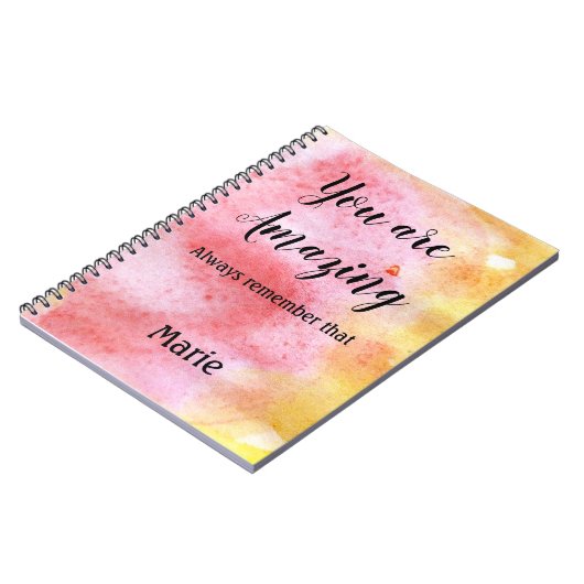 eenvoudige minimale add jouw naam city waterverf a notitieboek (Linkerzijde)