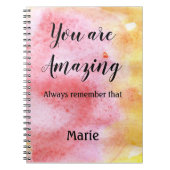 eenvoudige minimale add jouw naam city waterverf a notitieboek (Voorkant)