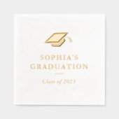 Eenvoudige minimale afstudeerfeest folie servetten (Voorkant)