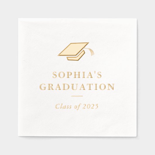 Eenvoudige minimale afstudeerfeest folie servetten (Voorkant)