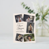 Eenvoudige minimale Afstuderen beige 6 foto aankon Briefkaart (Staand voorkant)
