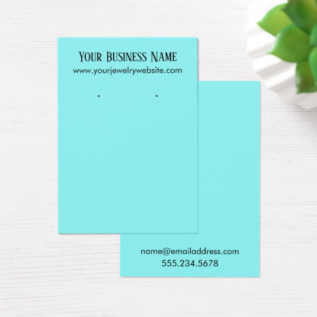 Eenvoudige, minimale Aqua EWing Holder-Kaarten Visitekaartje (Bureau)