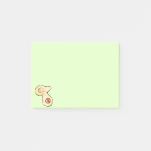 Eenvoudige minimale Avocado-Waterverf Post-it® Notes (Voorkant)