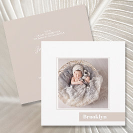 Eenvoudige Minimale Baby Foto Geboorteaankondiging Kaart