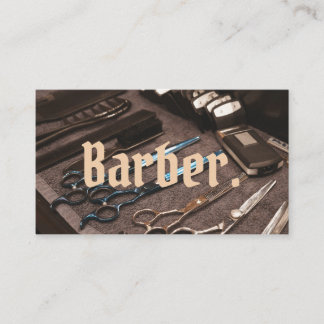 Eenvoudige minimale Barber Photo Typografie Unieke Visitekaartje