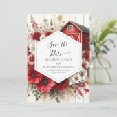 Eenvoudige minimale Barnyard bruiloft Save The Date (Staand voorkant)