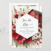 Eenvoudige minimale Barnyard bruiloft Save The Date (Voorkant / Achterkant)