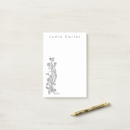 Eenvoudige minimale basis zwart-wit post-it® notes (Op bureau)