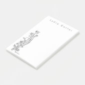 Eenvoudige minimale basis zwart-wit post-it® notes (Schuin)