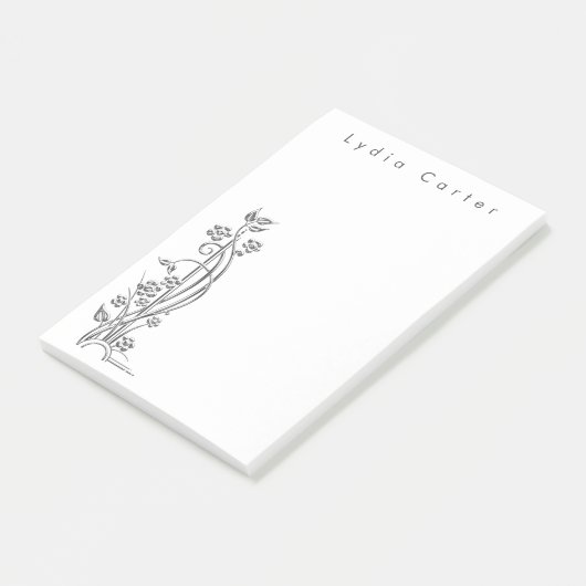 Eenvoudige minimale basis zwart-wit post-it® notes (Schuin)