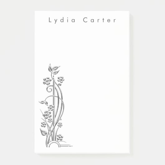 Eenvoudige minimale basis zwart-wit post-it® notes (Voorkant)