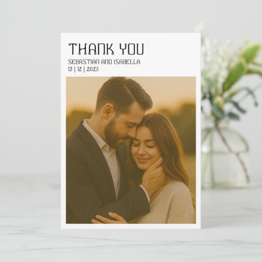 Eenvoudige minimale bedankkaart (Staand voorkant)