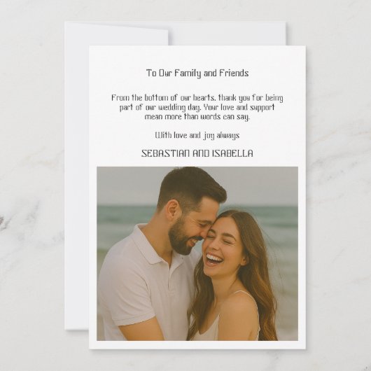 Eenvoudige minimale bedankkaart (Achterkant)