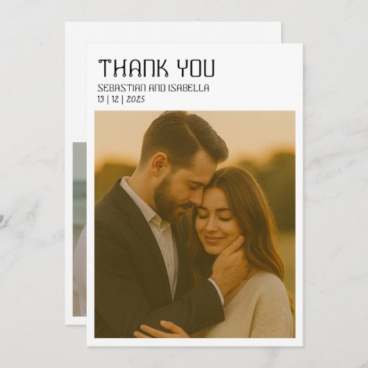 Eenvoudige minimale bedankkaart (Voorkant / Achterkant)