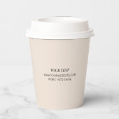 Eenvoudige minimale beige Business Logo Custom Papieren Bekers (Achterkant)
