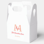 eenvoudige minimale beste oma ooit rode monogram t bedankdoosjes (Geopend)