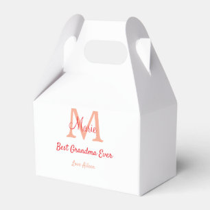 eenvoudige minimale beste oma ooit rode monogram t bedankdoosjes