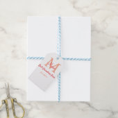 eenvoudige minimale beste oma ooit rode monogram t cadeaulabel (Met Touw)