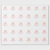 eenvoudige minimale beste oma ooit rode monogram t cadeaupapier (Vlak)