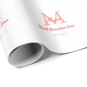 eenvoudige minimale beste oma ooit rode monogram t cadeaupapier (Rol Hoek)