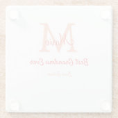 eenvoudige minimale beste oma ooit rode monogram t glazen onderzetter (Achterkant)
