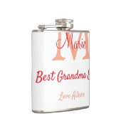 eenvoudige minimale beste oma ooit rode monogram t heupfles (Rechts)