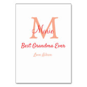 eenvoudige minimale beste oma ooit rode monogram t kaart (Achterkant)