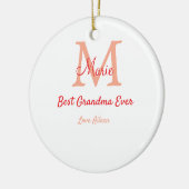 eenvoudige minimale beste oma ooit rode monogram t keramisch ornament (Links)