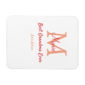 eenvoudige minimale beste oma ooit rode monogram t magneet (Horizontaal)