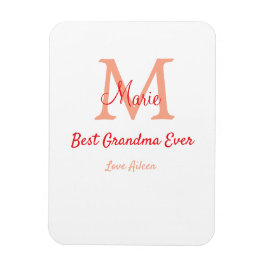 eenvoudige minimale beste oma ooit rode monogram t magneet