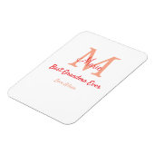 eenvoudige minimale beste oma ooit rode monogram t magneet (Linkerzijde)