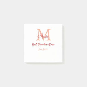 eenvoudige minimale beste oma ooit rode monogram t post-it® notes