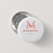 eenvoudige minimale beste oma ooit rode monogram t ronde button 3,2 cm (Voorkant /achterkant)