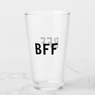 Eenvoudige minimale BFF beste vrienden familie aan Glas