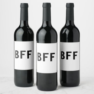 Eenvoudige minimale BFF-naam voor beste vrienden f Wijn Etiket