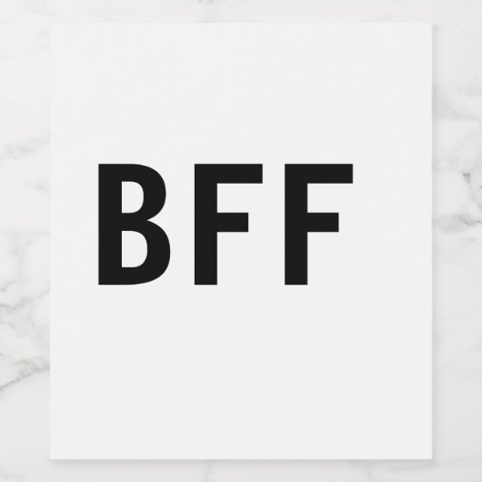 Eenvoudige minimale BFF-naam voor beste vrienden f Wijn Etiket (Enkel label)