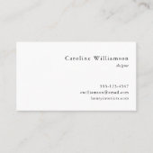 Eenvoudige Minimale Black White Professional Visitekaartje (Voorkant)