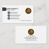 Eenvoudige Minimale Blauwe Buttonnen Tab CEO Found Visitekaartje (Voorkant / Achterkant)