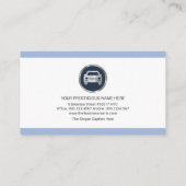 Eenvoudige minimale blauwe rand automatisch detail visitekaartje (Achterkant)