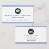 Eenvoudige minimale blauwe rand automatisch detail visitekaartje (Voorkant / Achterkant)